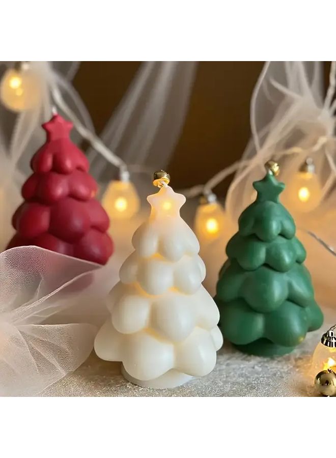 قالب سيليكون شجرة عيد الميلاد الكريمي لصنع الشموع المعطرة DIY راتنج الايبوكسي ديكور العطلات - Image 3